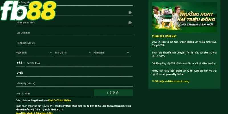 Các thông tin cần để đăng ký FB88